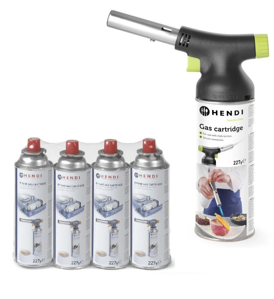 Set HENDI Crème-Brûlée-Brenner Concept Design + 4 Stk, 68mm HENDI Butan Gaskartuschen 1 Set HENDI Crème-Brûlée-Brenner Concept Design + 4 Stk, 68mm HENDI Butan Gaskartuschen