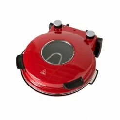 Schäfer Pizzamaker 32cm Mit Zubehör Express Pizzaofen 1200W Keramiksteinplatte 360-400ºC (rot)