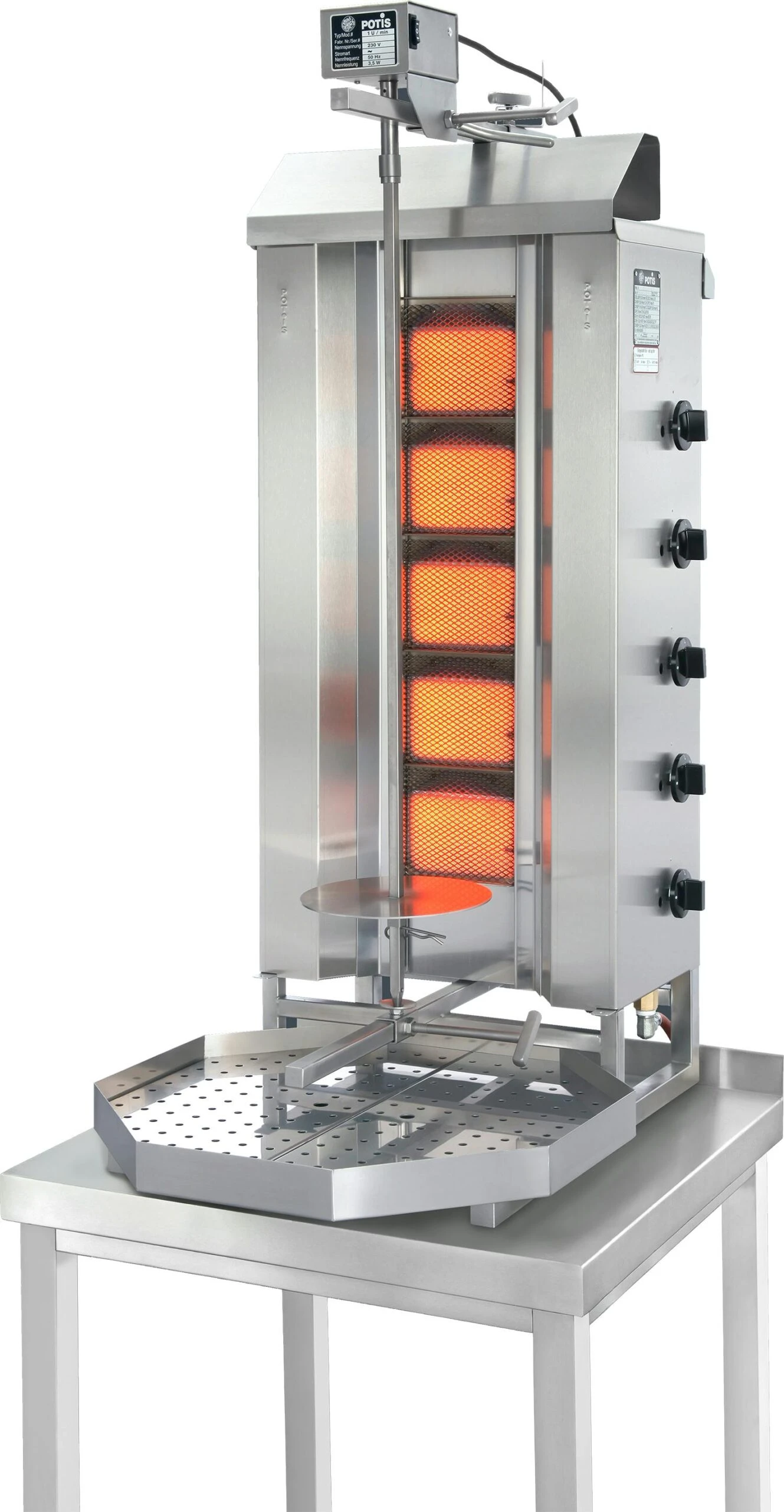 G3P Gas Gyrosgerät Potis G3 455x590x1120mm Komplett Mit Fett Thermik Dönergrill 5 G3P Gas Gyrosgerät Potis G3 455x590x1120mm Komplett Mit Fett Thermik Dönergrill – Bild 5